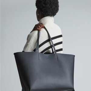 Everlane Italian Leather Black Tote Bag